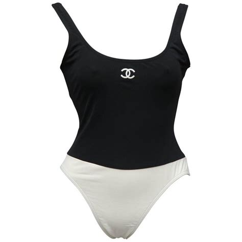 bathing suits chanel|Chanel black and white swimsuit.